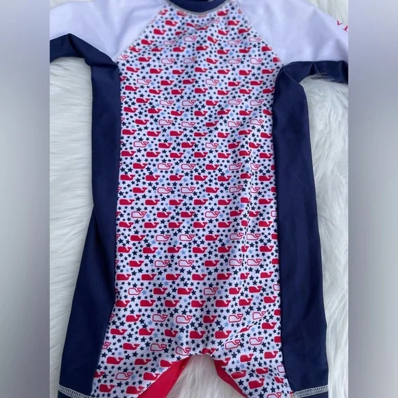 Vineyard Vines Kids Swim One Piece - White, Red, Navy - 18 months - Picture 5 of 10